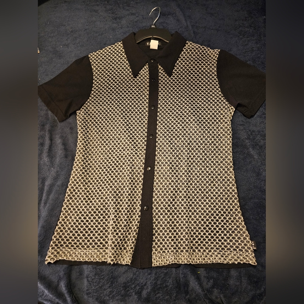 YMLA Vintage Sheer Front Men's Button Down